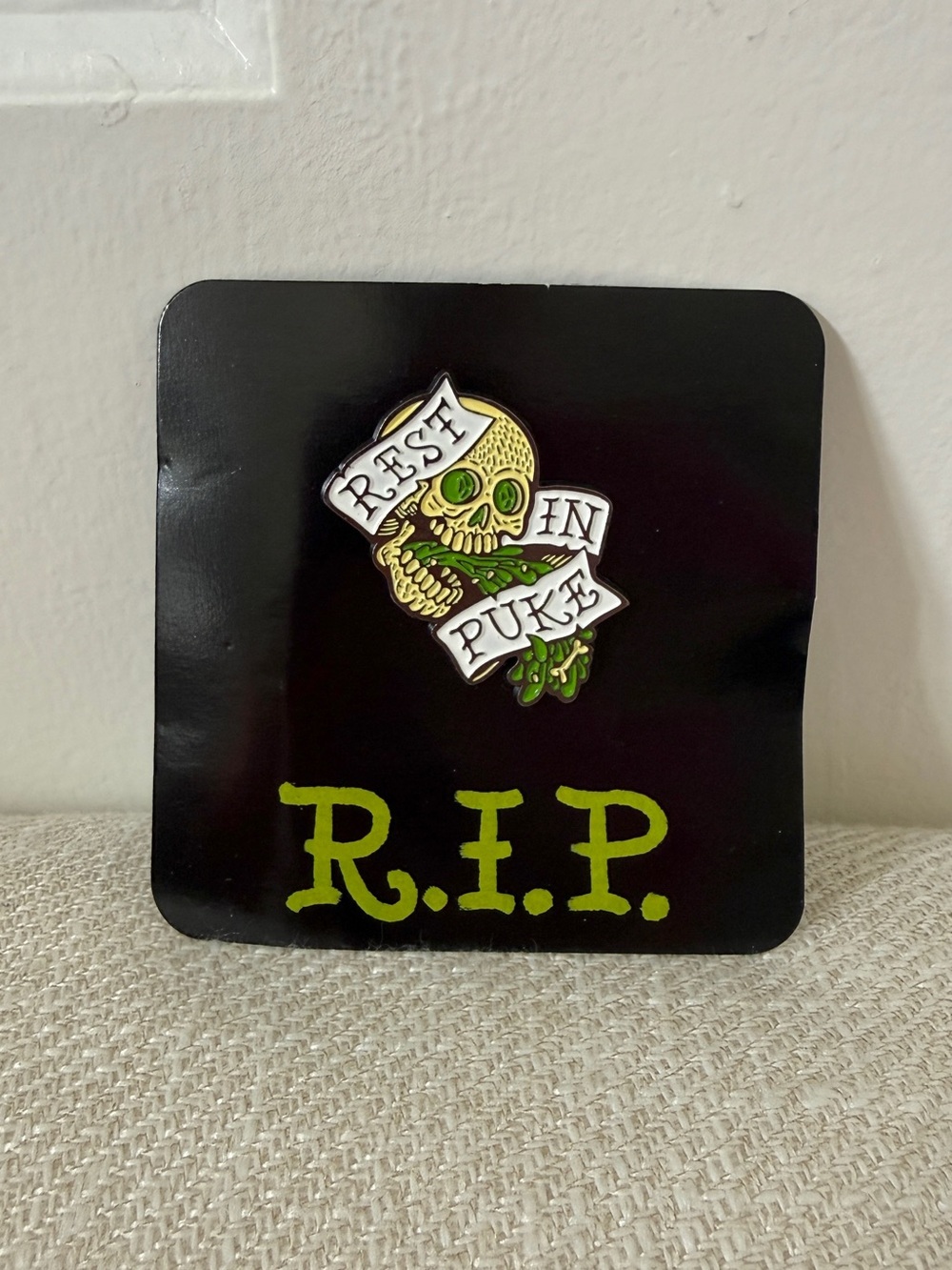 Loot Crate ‘Rest In Puke’ R.I.P. Enamel Pin Backing Card